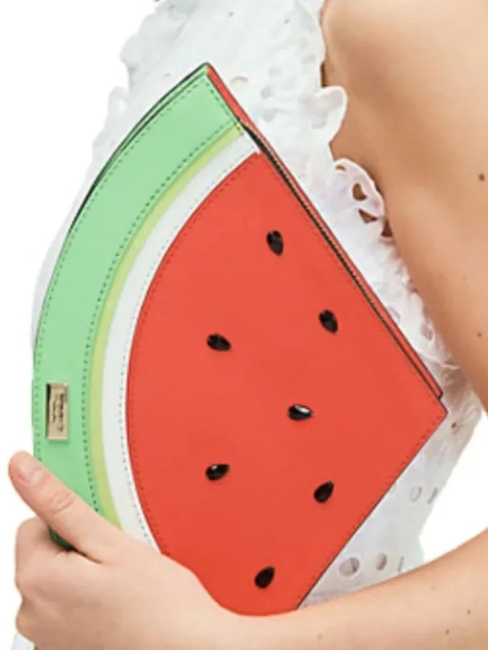 New Kate Spade make a splash watermelon novelty leather saffiano clutch handbag